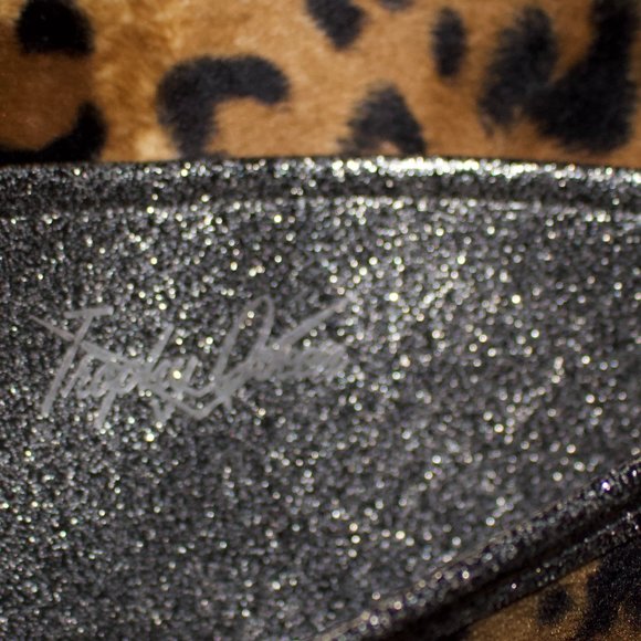 Vintage Trophy Queen Leopard Fur Clutch Sparkle Vinyl Orig $275 RARE Chain Strap - Picture 8 of 11
